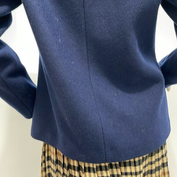 Blugirl Folies Women Wool Blend Pea Coat Blue Size 10 - Picture 8 of 16
